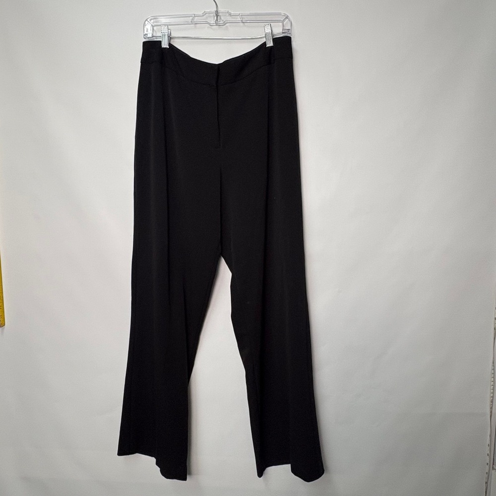 Investments Black Wide Leg Dress Pants Womens 14R Career Office Trousers Stretch
